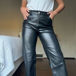Zara Black Leather Pants